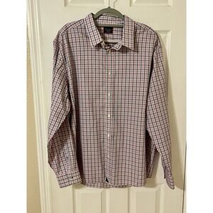 Untuckit Shirt Mens 3XLarge Blue Check Regular Cotton Wrinkle Free